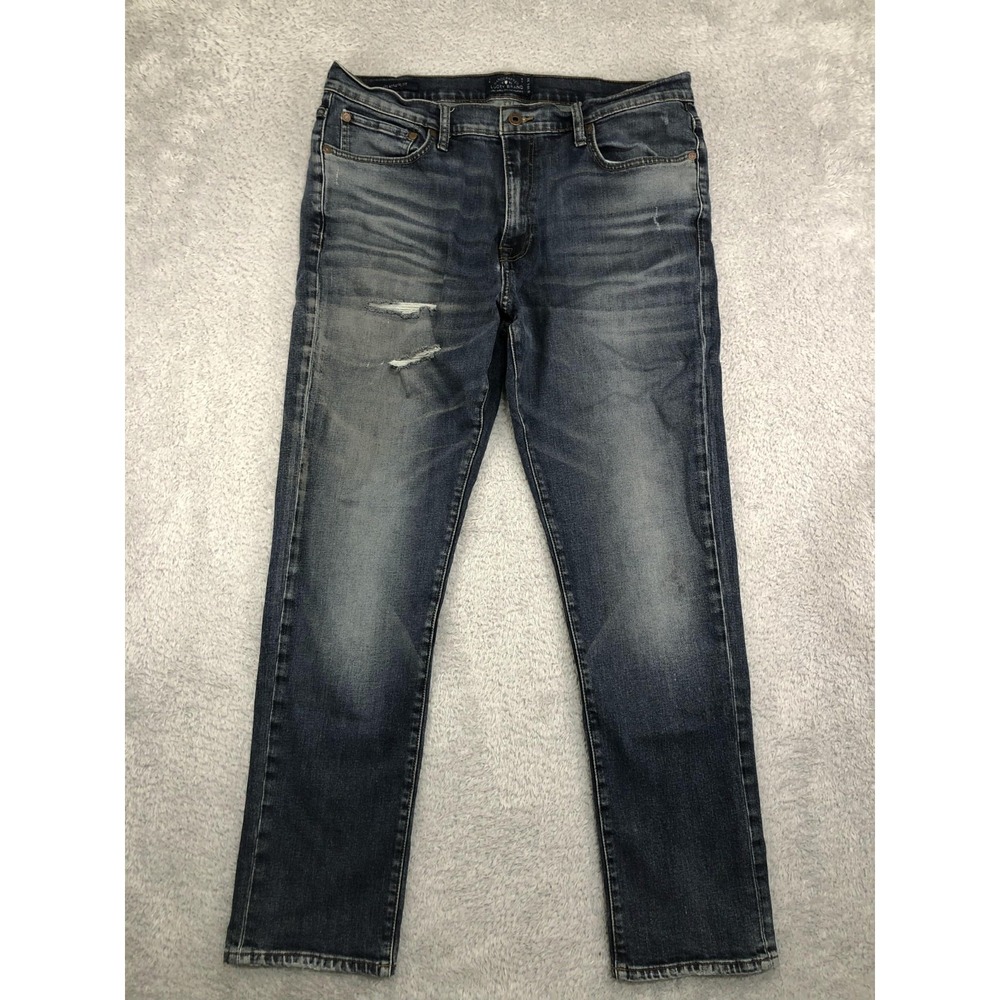 Lucky Brand Jeans Men's 38x31 (Tag 38x32) Blue 410 Athletic Distressed